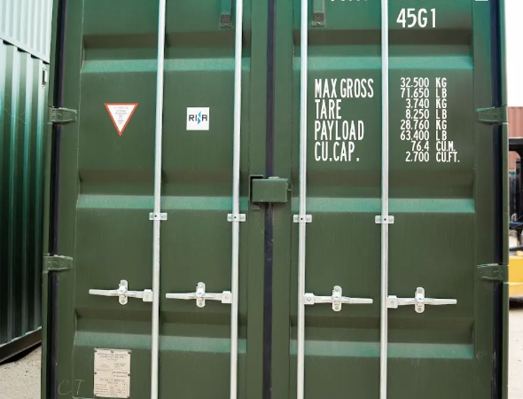 Contenedor 40 pies High Cube verde - Mazolo Contenedores marítimos de 40 pies High Cube nuevos y nacionalizados en Colombia — Mazolo Contenedores